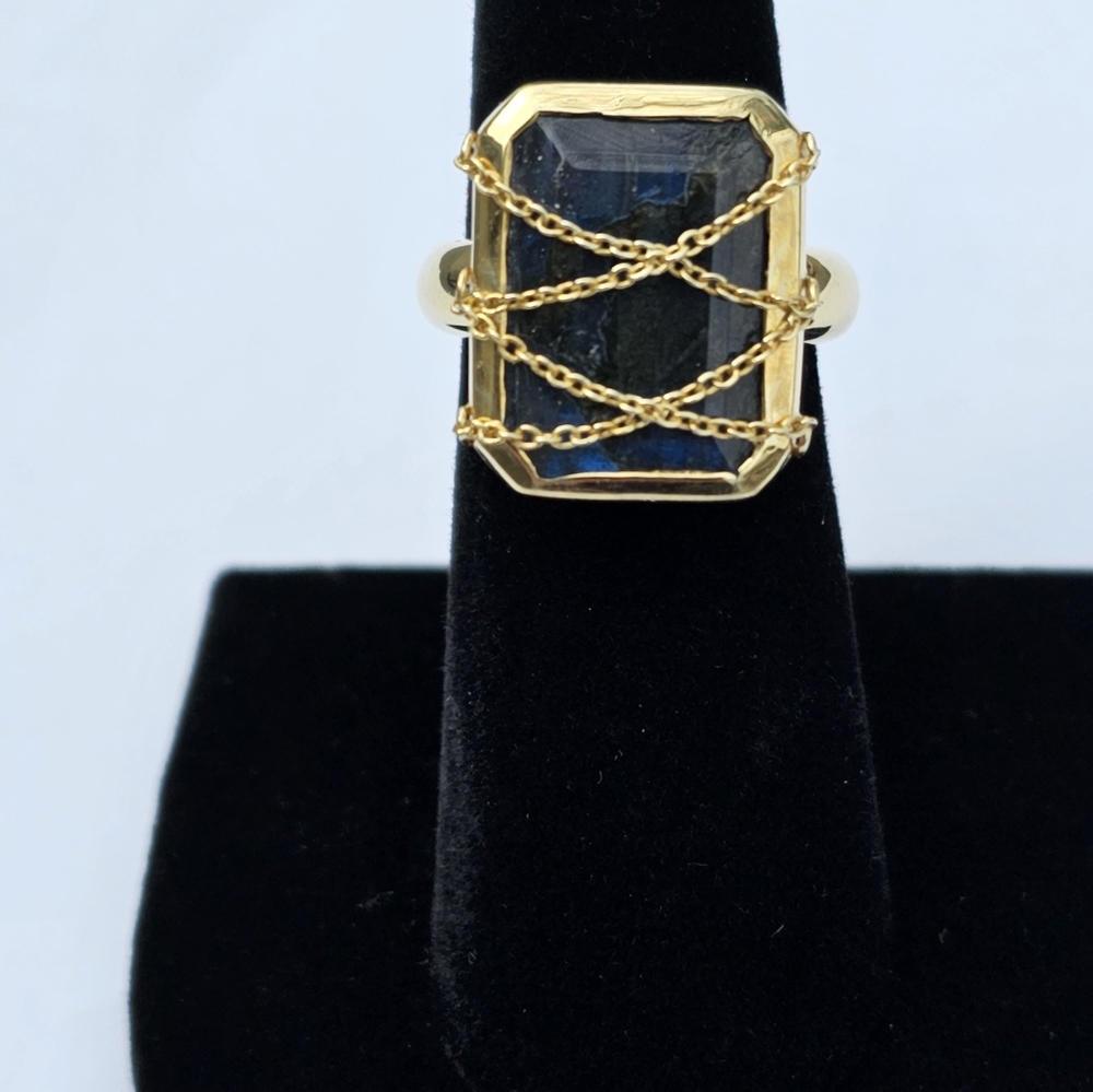 Designer Kristen Amato 8.60ctw Labradorite Ring 14k/925 Sz 6! - Picture 4 of 7
